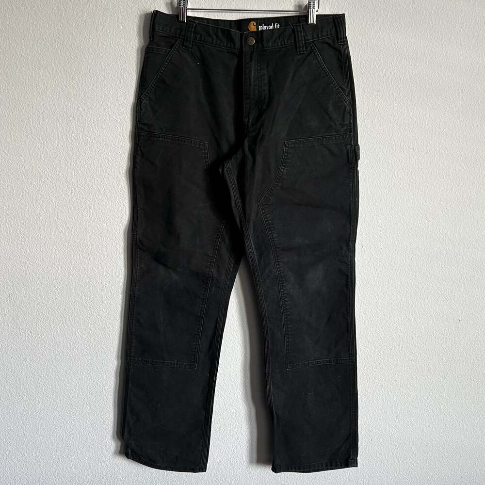 Carhartt black relaxed fit double knee carpenter pants